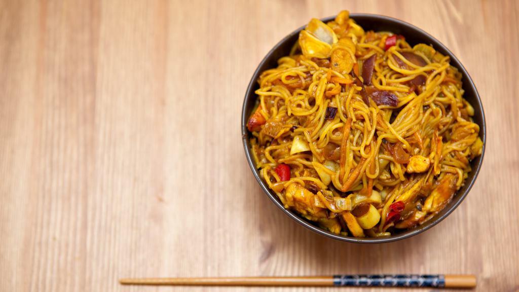 Vegetable Hakka Noodles · Traditional Hakka style Chinese noodles prepared to your vegetables.