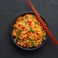 Vegetables Szechuan Fried Rice · A spicy blend of vegetables Szechuan style.