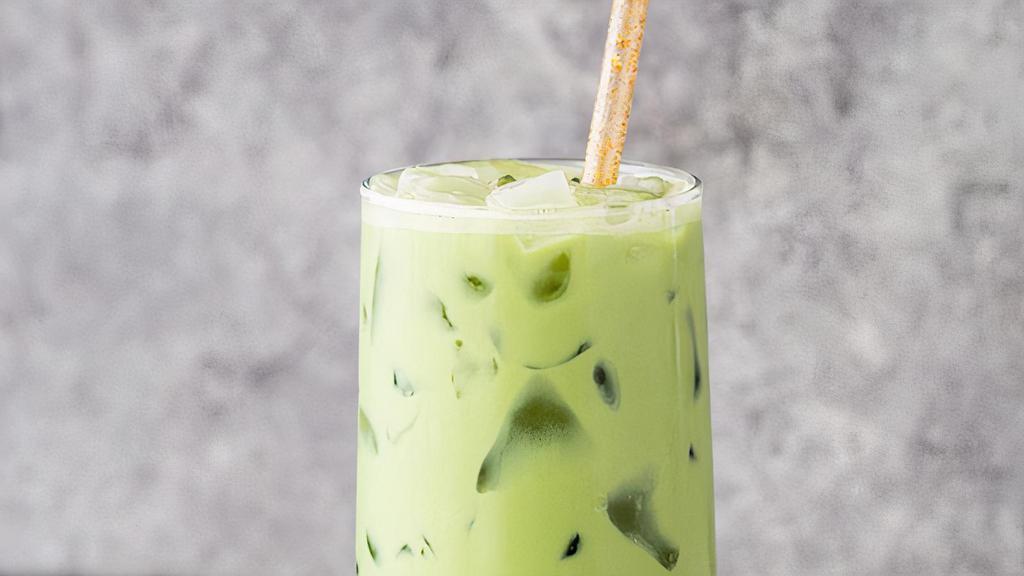 Iced Matcha Oat Milk Latte · Organic matcha with oat milk. 12 oz bottle.