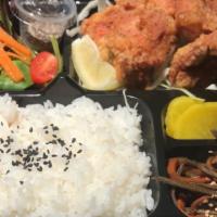 Fried Chicken Set / 唐揚げ定食  · Japanese Style Fried Chicken, Salad and Rice.