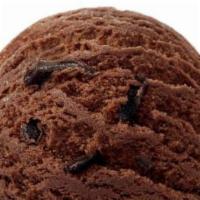 Serious Chocolate Addiction Ice Cream · Chocolate ice cream with fudge chunks and chocolate flakes.