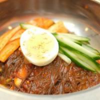 Spicy Cold Buckwheat Noodle With Chili Sauce - Mixed · cold mixed buckwheat noodle ( bibm naengmyum )  with chili sauce ( korean gochujang paste sa...