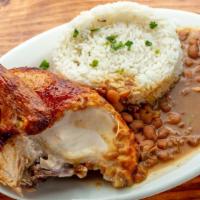 #1 1/4 Pollo (1/4 Chicken) · Papas fritas and ensalada ó Arroz Blanco and Frijoles./French Fries and Salad or White Rice ...
