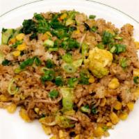 Veggie Fried Rice · Mushroom, corn, baby bok choy, scallions.