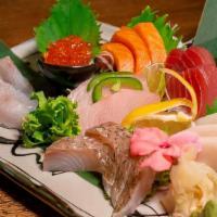 Daily Selection Of Sashimi · Chef choice 18 pieces of sashimi & side of sushi rice.