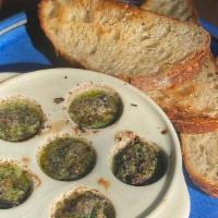 Escargot · Garlic Herb Compound Butter, Grilled Country Bread