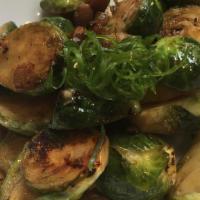 Crispy Kimchi Brussels Sprouts · Vegetarian.