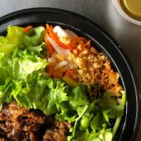 Vermicelli · Vermicelli noodles, Asian lettuce w/ Choice of Lemongrass Chicken, Grilled Pork, Grilled Bee...
