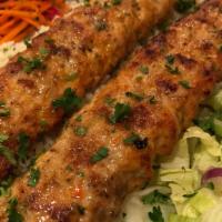 Chicken Adana · Minced chicken breast with southern Turkish style seasoning, cooked on charcoal grill perfec...