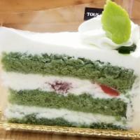 Green Tea Cream Cake Piece · 