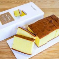 Original Castella · Spongey honey flavored cake in a family size, pre-cut and perfect for gifting 
Contains: Egg...