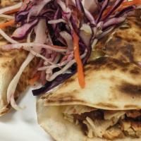 Sofia Quesadilla · Grilled chicken. Roasted tomato salsa and our house blend of Cheeses. Served with salsa and ...