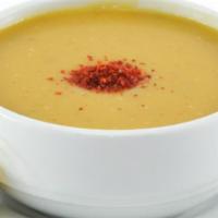 Red Lentil Soup · Comes with pita bread.