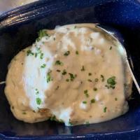 Biscuits & Gravy · Buttermilk biscuits, smoked sausage, sawmill gravy.