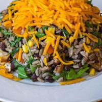 Santa Fe Rice Bowl · Sliced grilled chicken, baby arugula, red onions and grilled corn and black beans. Tossed wi...