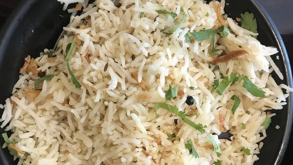 Basmati Rice · Basmati rice cooked with cumin.