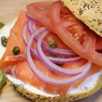 Atlantic Smoked Salmon With Flavored Cream Cheese Sandwich · Favorite. It comes with smoked salmon and flavored cream cheese, please select extra options...