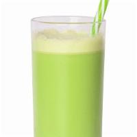 Go Green Juice · A refreshing combination of kale, spinach, cucumber, green apple, lemon, and ginger.