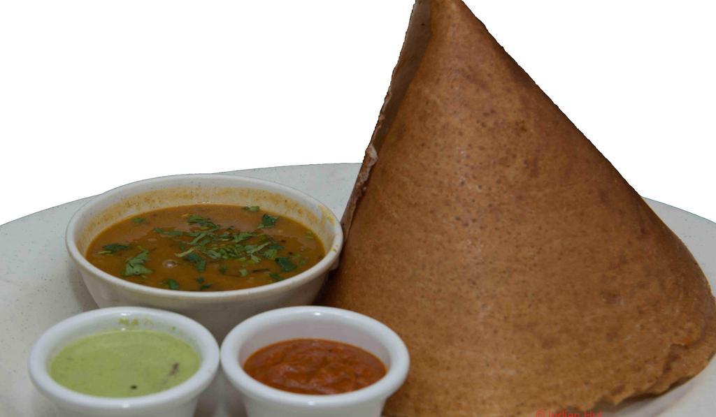 D12 Kids Dosa · Small plain dosa in a cone shape for kids. Served with sambhar and chutney.