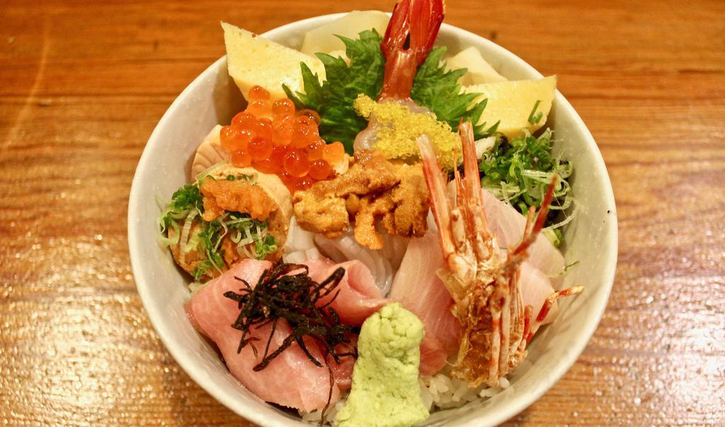 Chef’S Choice Chirashi · Sushi bowl.