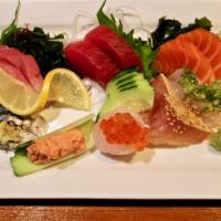 9 Pieces Sashimi · 9 pieces of tuna, yellowtail or salmon- same or assorted.