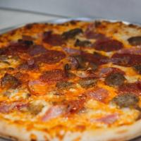 Meatlovers Pizza · 1 ct. With sausage, pepperoni, meatballs and ham.