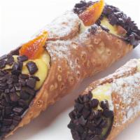 Cannolo Alla Crema (Mini) · Sicilian Crema Cannolo (mini) - Cannoli filled with vanilla pastry cream and dipped in choco...