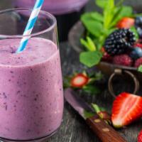 Berry Berry Smoothie · Fresh blueberries, strawberries, honey all mixed in with apple juice.
