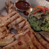 Pollo Asado · Grilled chicken breast served with grilled garden vegetables