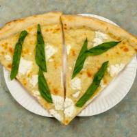 Bianca (White) Pizza · Fresh mozzarella, ricotta, fresh basil and olive oil.