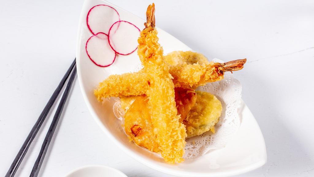 Tempura Appetizers · Two piece shrimp and two pieces vegetable.