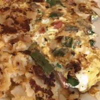 Athenian Omelette · Fresh spinach, tomatoes, mushrooms and feta cheese.