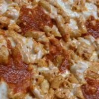 Baked Ziti Pizza Pie · Ziti, ricotta, tomato sauce, and mozzarella.