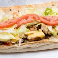 Chicken Philly · Everroast® chicken, melted Vermont cheddar cheese, grilled peppers, onions and spices.