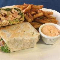 Spicy Chicken Wrap · Lettuce, grilled chicken, blue cheese dressing and hot sauce.