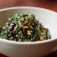 Kale & Quinoa Salad · Sundried cranberries, ricotta salata, toasted almonds dijon vinaigrette
