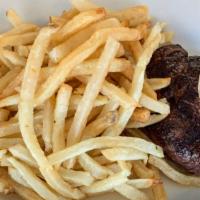 Filet Mignon · chimichurri or green peppercorn sauce, fries or mixed greens