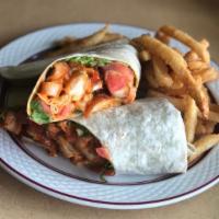 Buffalo Chicken Wrap · Spicy chicken, lettuce, tomatoes, and ranch dressing.