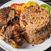 Jerk Chicken · Served with steamed vegetables and 1 choice of side.