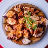 Pulpo A Feira · Octopus in extra virgin oil with paprika and sea salt.