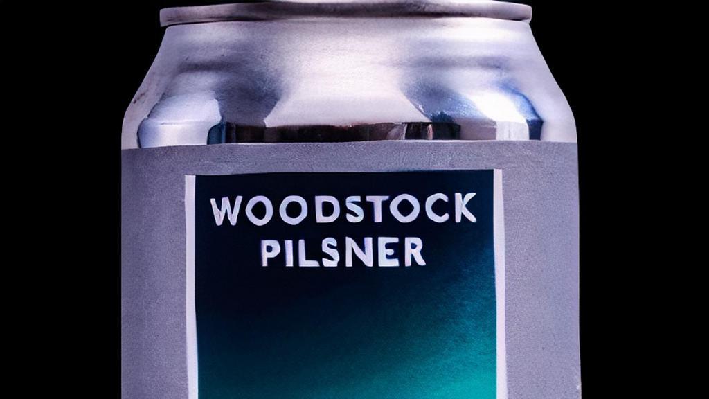 Woodstock Pilsner Beer · Local beer from Woodstock, NY brewed with German Pilsner Malts, moderately hopped with both New York and German Hops and has notes of honeycomb, fresh baked bread and golden hay. Must be 21 to purchase.