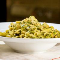 Cavatelli Alla Pesto · Most popular. Pesto sauce with fresh cavatelli, sautéed chicken, and a touch of cream.