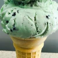 Mint Ting-A-Ling · Mint ice cream with Swiss chips.