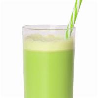 Green Tropical Blast Smoothie · Pineapple, pear, kiwi, banana, mango, and kale.