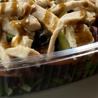 Greek Salad · Organic Turkey, mixed greens, tomatoes, red onions, black. olives, cucumbers, and feta chees...