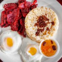 Tocilog · Sweet Pork, over easy egg, and fried rice.