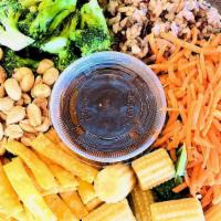 Asian Bowl · Brown rice, kale, broccoli, shredded carrots,baby corn, chopped peanuts, crispy Chinese nood...