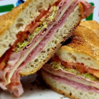 My Way Sandwich · Ham cappy. Soppressata, provolone, mortadella, lettuce, tomato, red onion, oregano, black Pe...