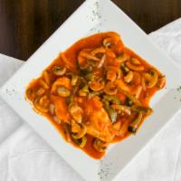 Chicken Cacciatore Dinner · Sauteed mushrooms, peppers & onions in a marinara sauce.