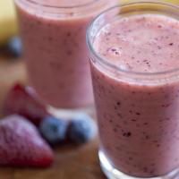 Berry Sensation Smoothie · Strawberry, Blueberry, Pineapple, Milk/Vanilla Yogurt, & Honey